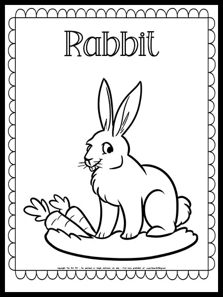 Rabbit coloring page â the art kit