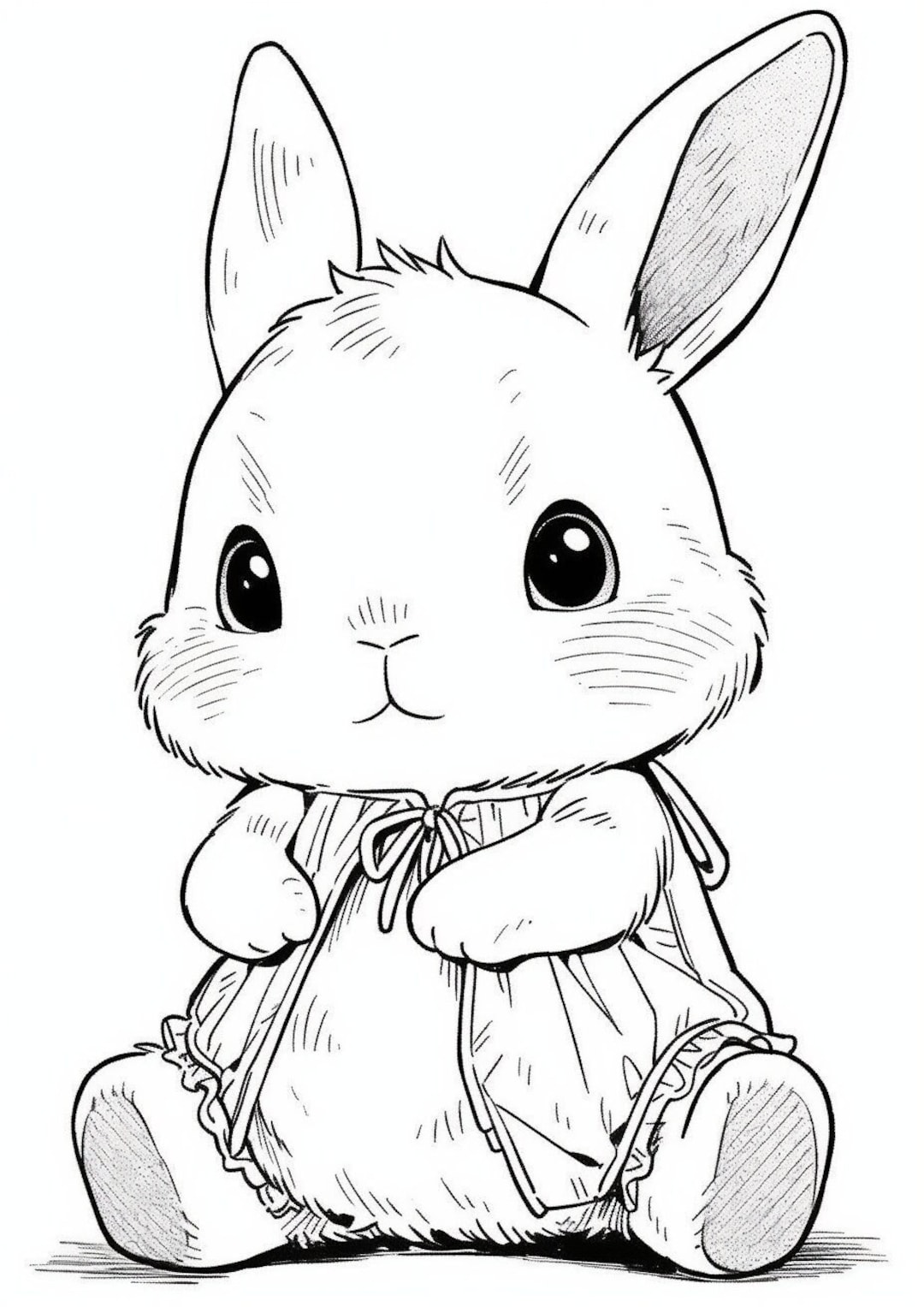 Coloring page for child baby rabbit