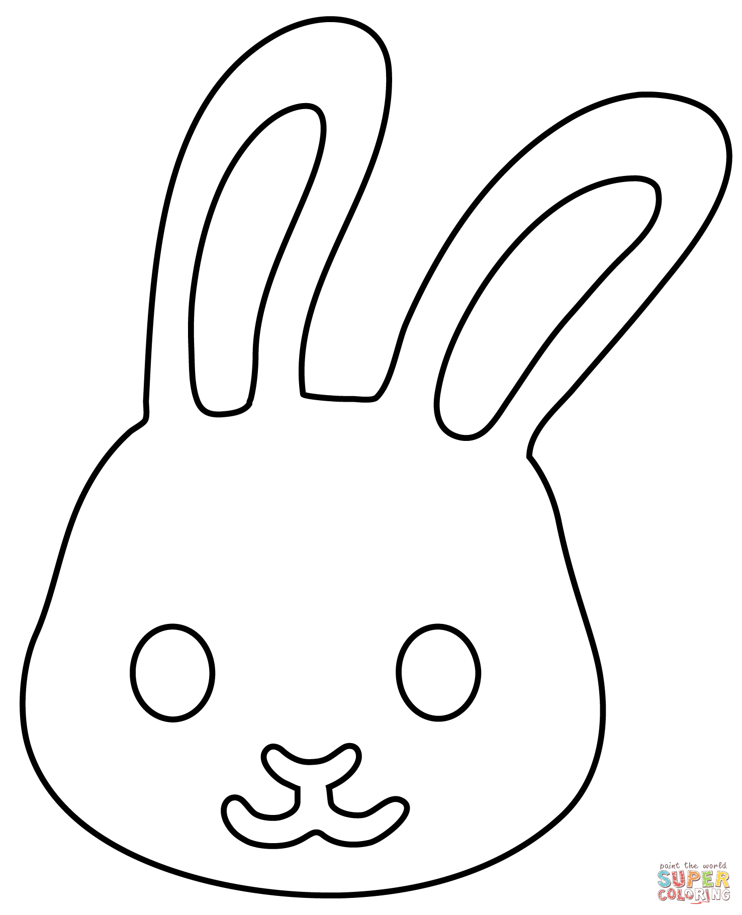 Rabbit face emoji coloring page free printable coloring pages