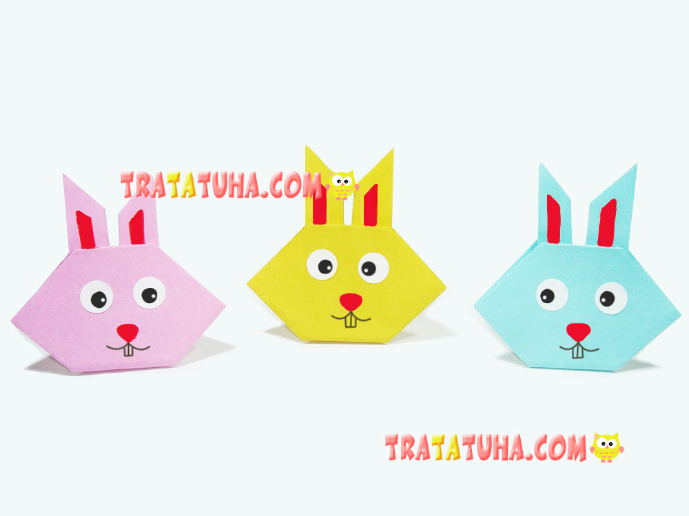 Origami rabbit for kids the most simple version