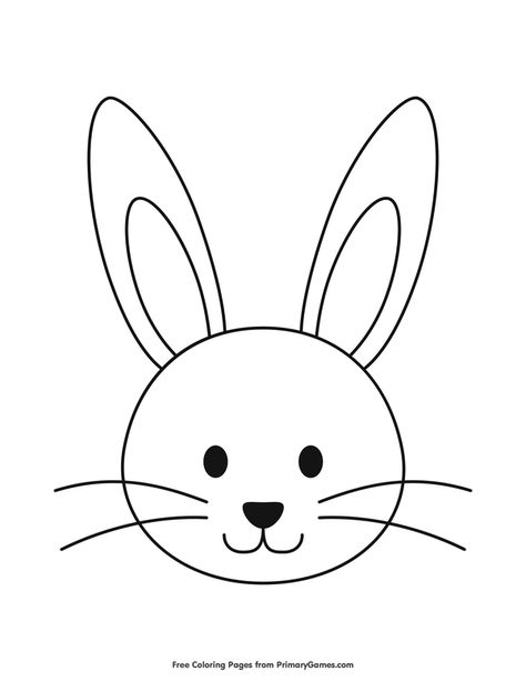 Simple bunny head outline coloring page â free printable ebook bunny coloring pages easter drawings easter bunny colouring