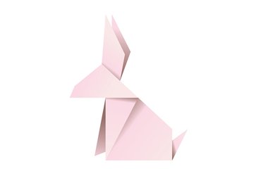 Pink origami rabbit