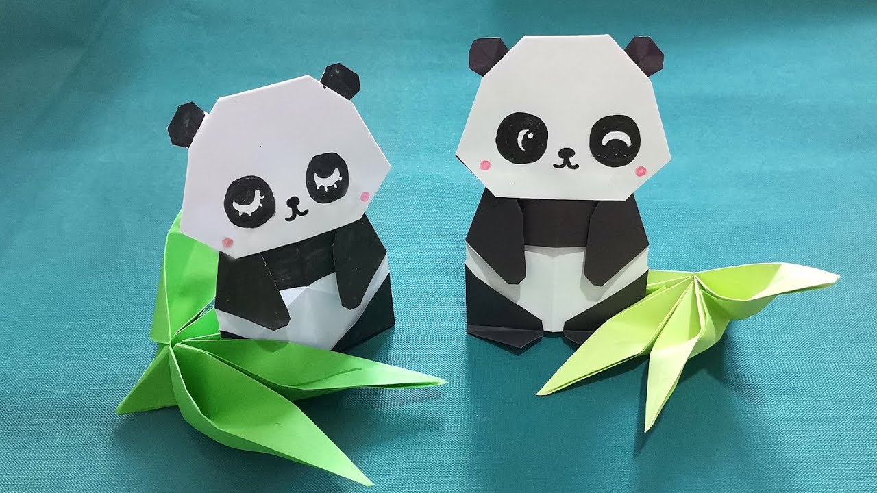 Origami paper panda bear tutorial step by step instructions on how to make cute origami baby panda