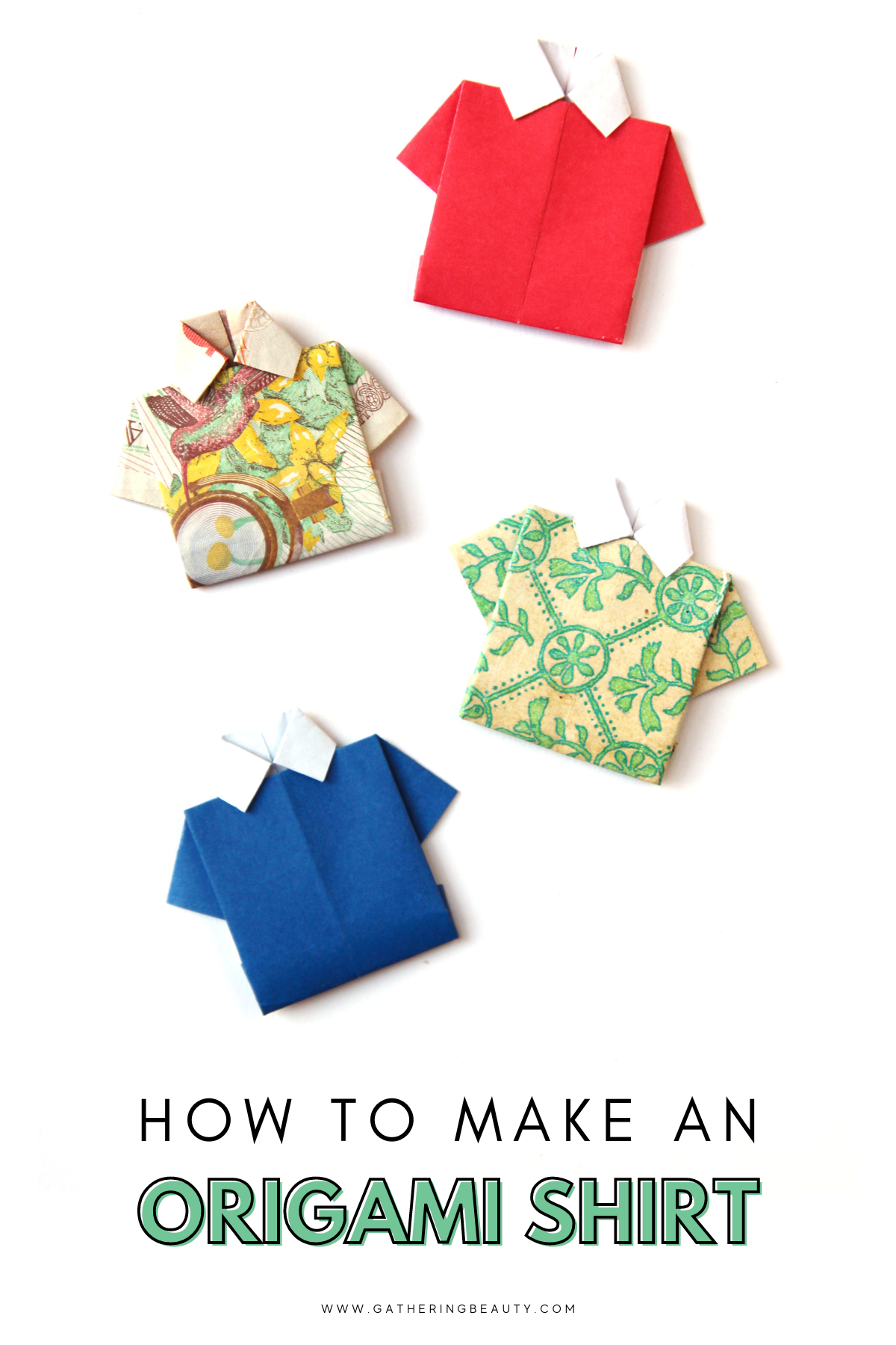 How to make an origami shirt â gathering beauty