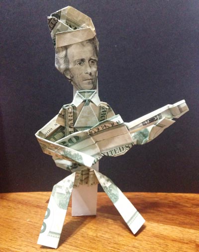 Money origami shirt and tie folding instructions