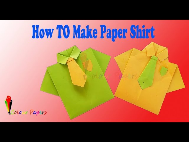 How to ake a paper shirt origai shirt easy origaicolour paper crafts