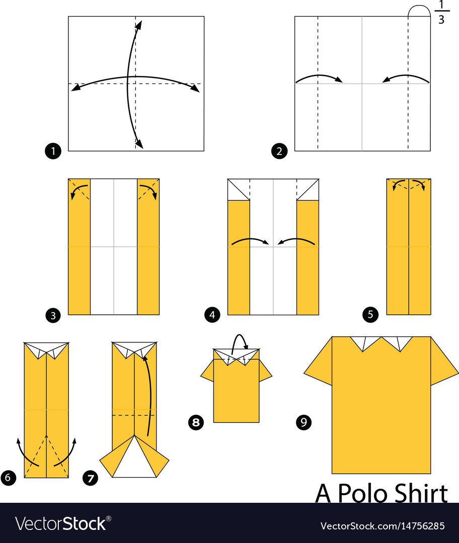 Step by instructions how to make origami vector image