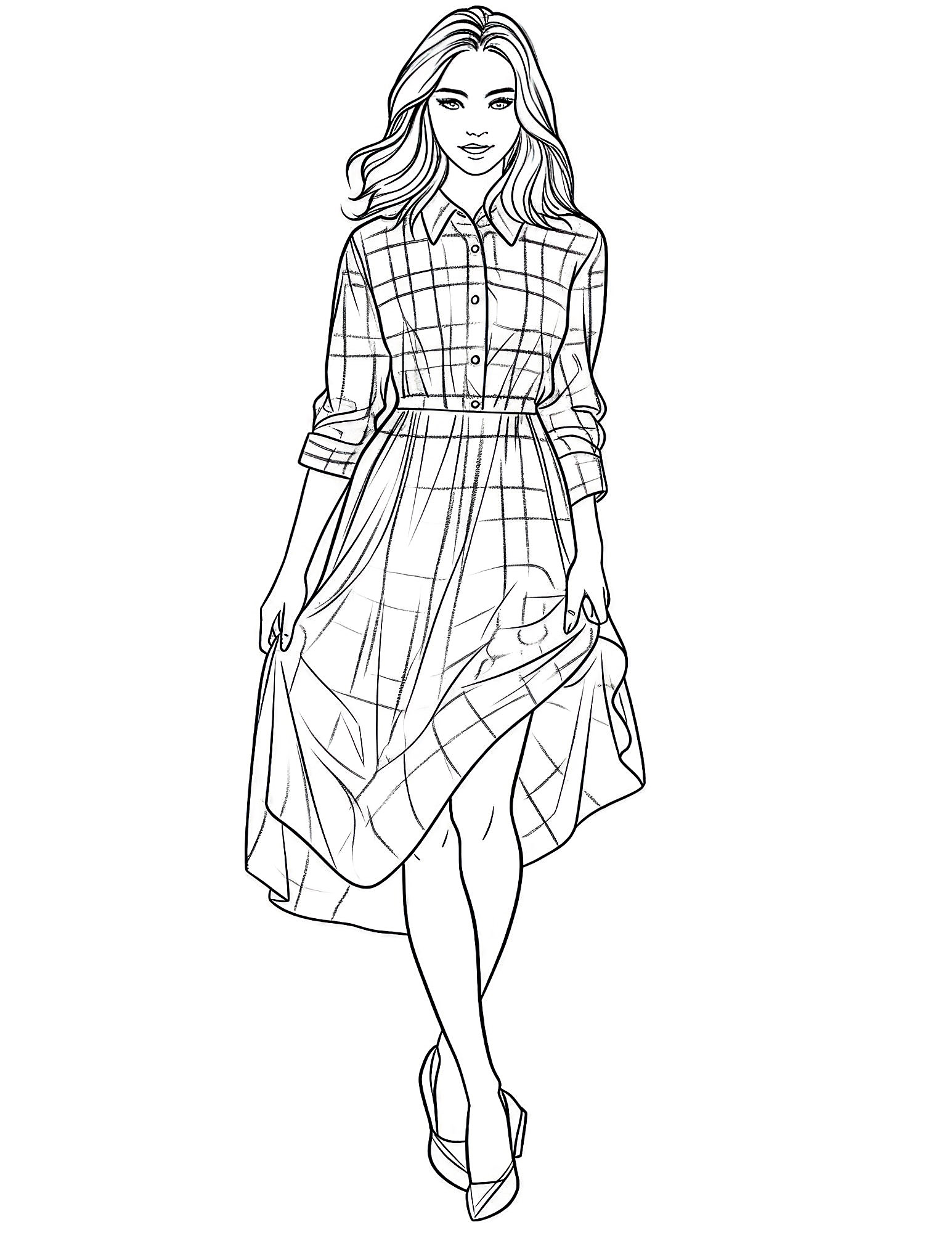 Stunning dress coloring pages for kids and adults