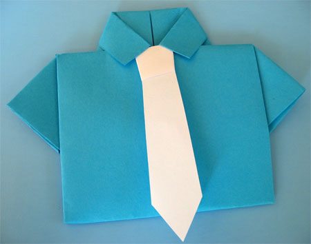 Fathers day shirt and tie origami card alpha mom
