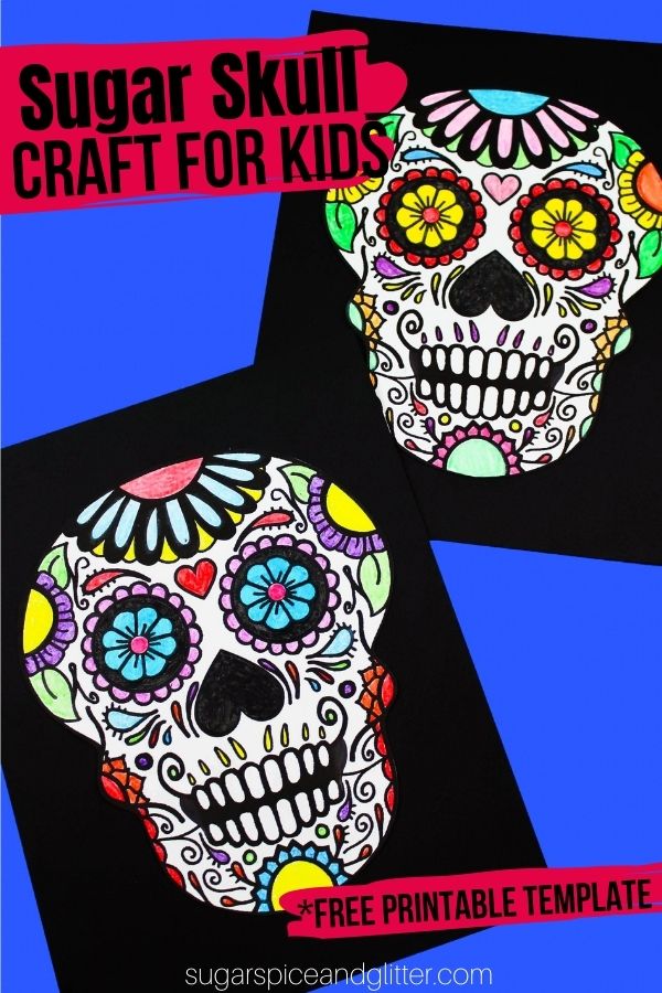 Printable sugar skull coloring page â sugar spice and glitter