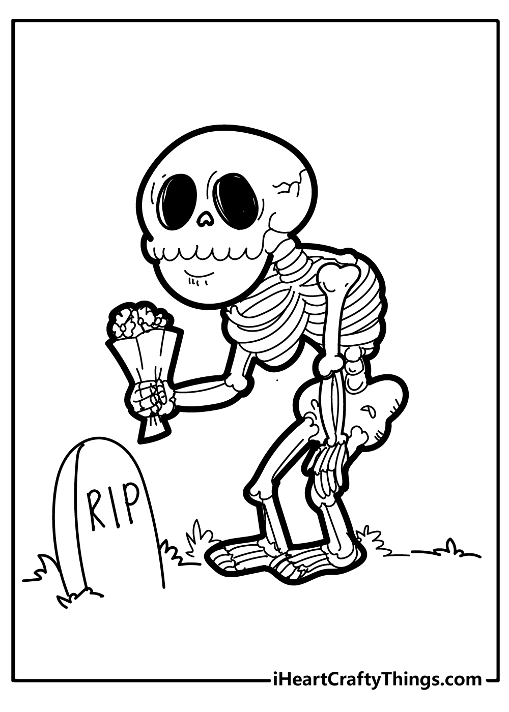 Skeleton coloring pages free printables