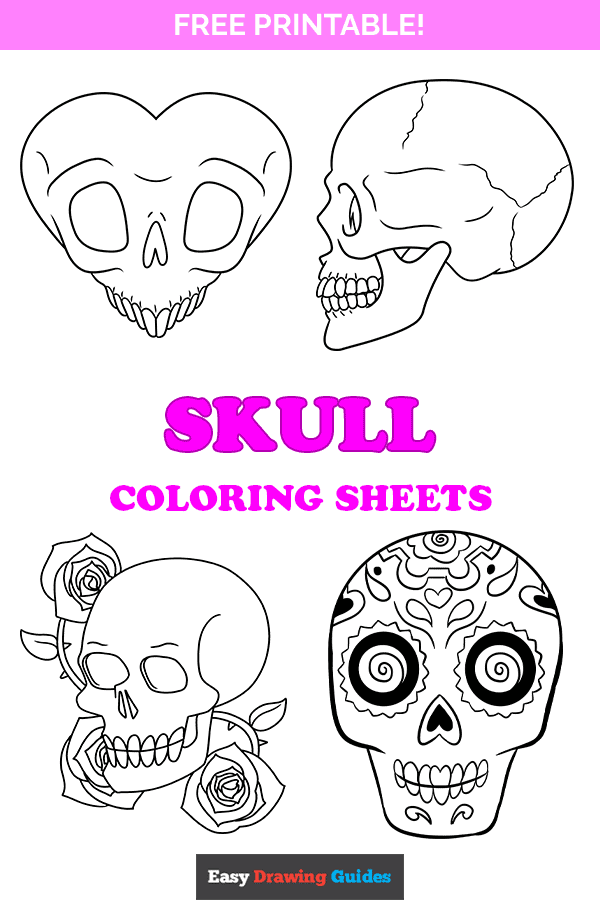 Free printable skull coloring pages for kids