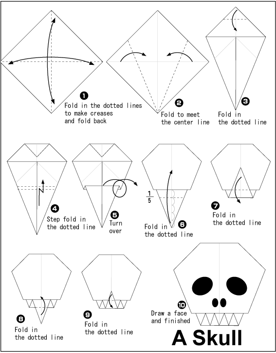 Origami a skull instructions