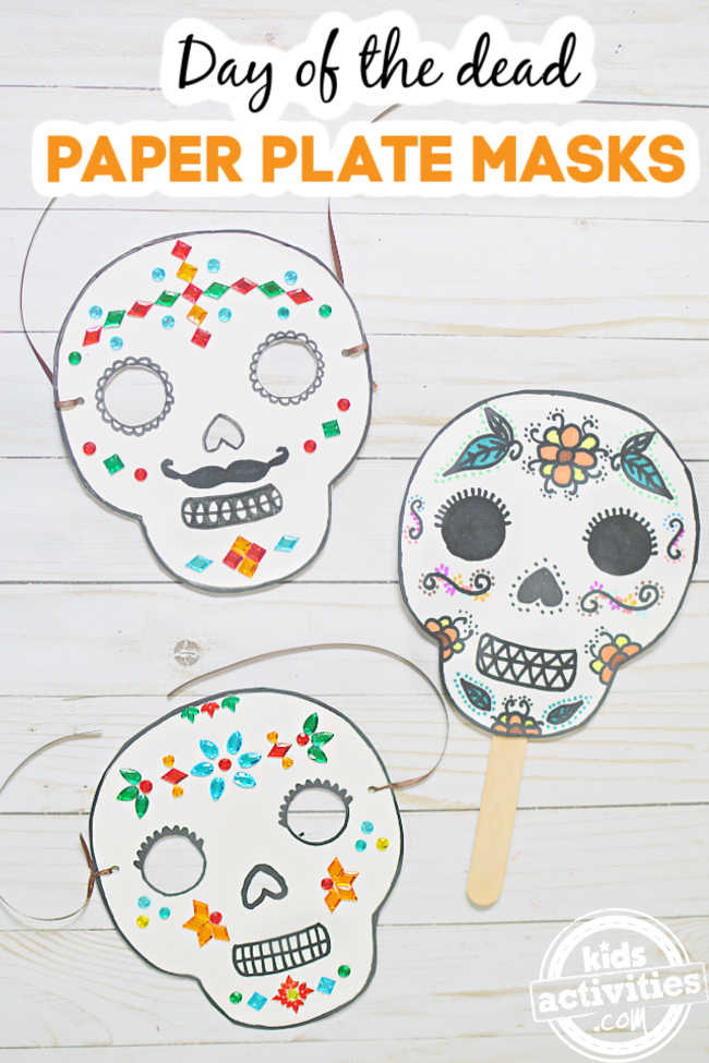 Beautiful day of the dead mask craft with printable template kids activities blog