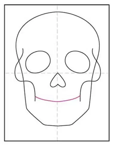 Easy how to draw a skull tutorial and skull coloring page