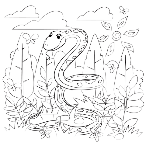 Snake coloring page free printable coloring pages