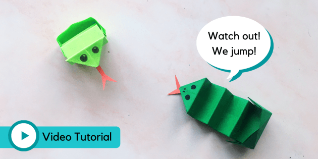 Origami snake craft video tutorial origami for kids