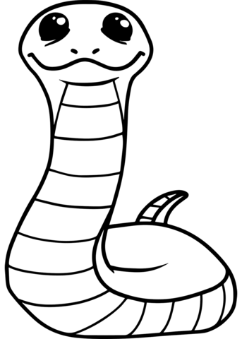 Cute snake coloring page free printable coloring pages