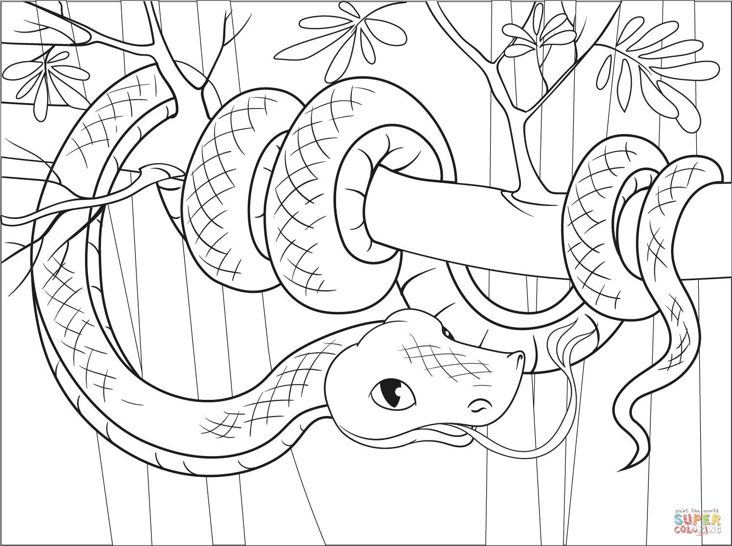 Snake coloring page free printable coloring pages