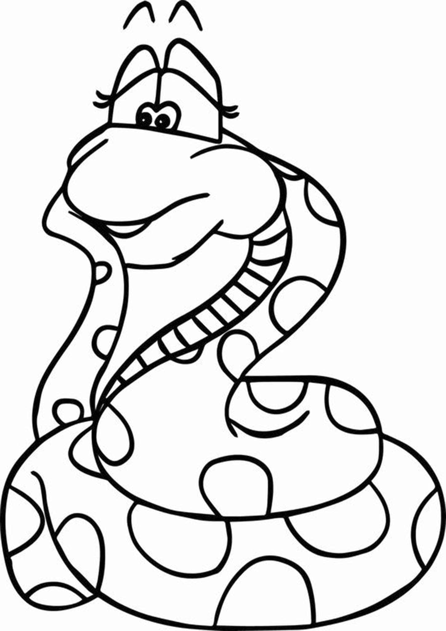 Free easy to print snake coloring pages