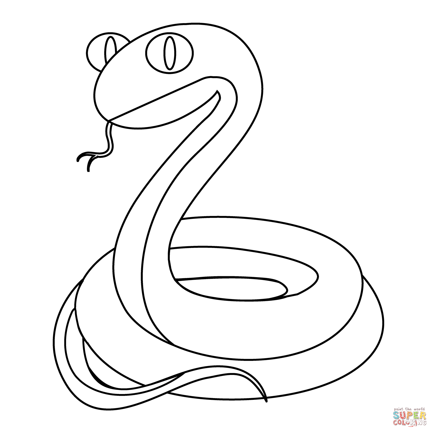 Snake emoji coloring page free printable coloring pages