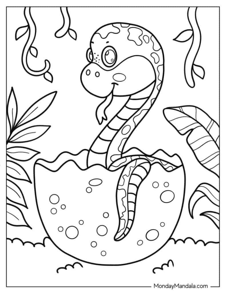 Snake coloring pages free pdf printables