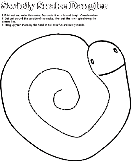 Swirly snake dangler coloring page