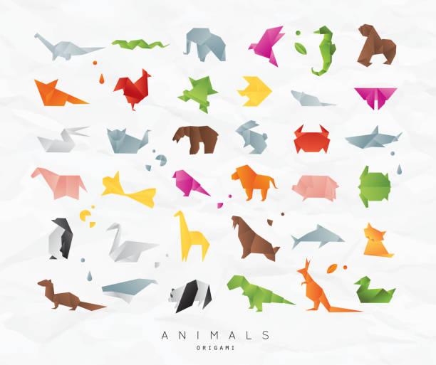 Origami animals stock illustrations royalty