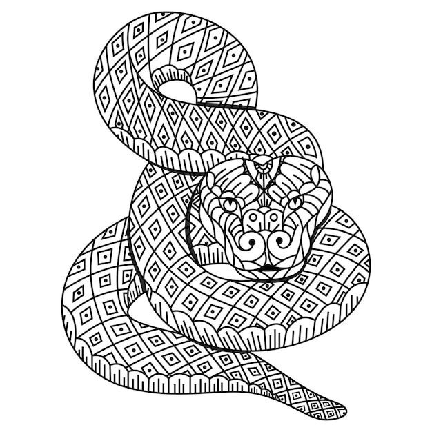 Realistic snake coloring page printable