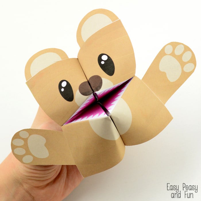 Teddy bear cootie catcher