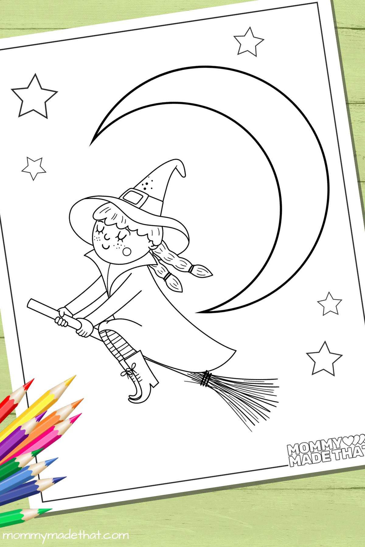 Cute witch coloring pages free printables