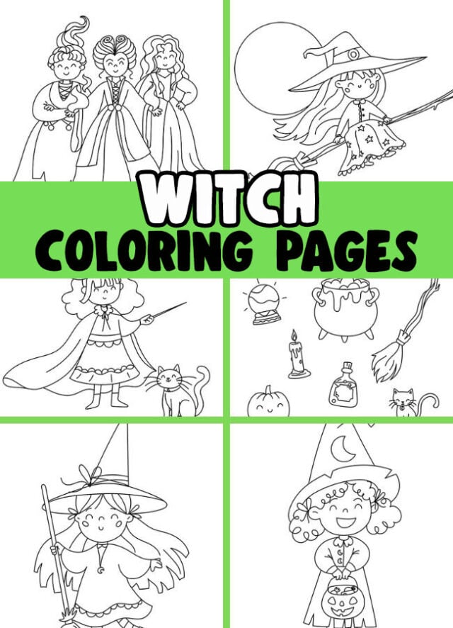 Witch coloring pages free printables