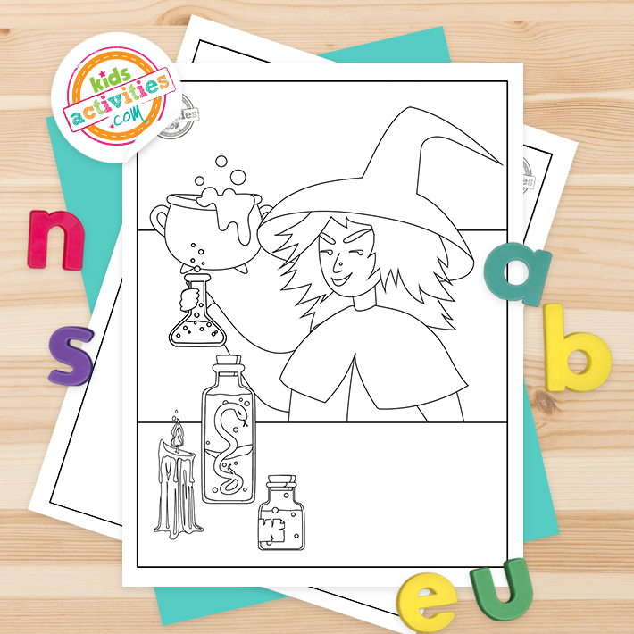 Magically cute witch coloring pages kids activities blog