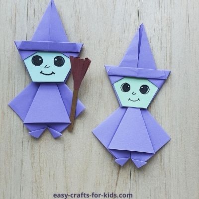 Easy witch origami for halloween â origami witch instructions