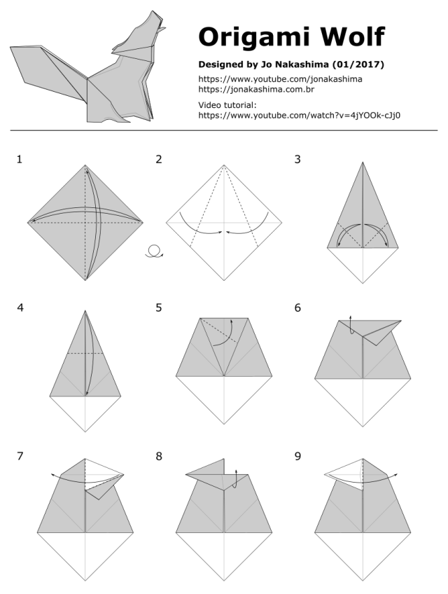 Origami wolf