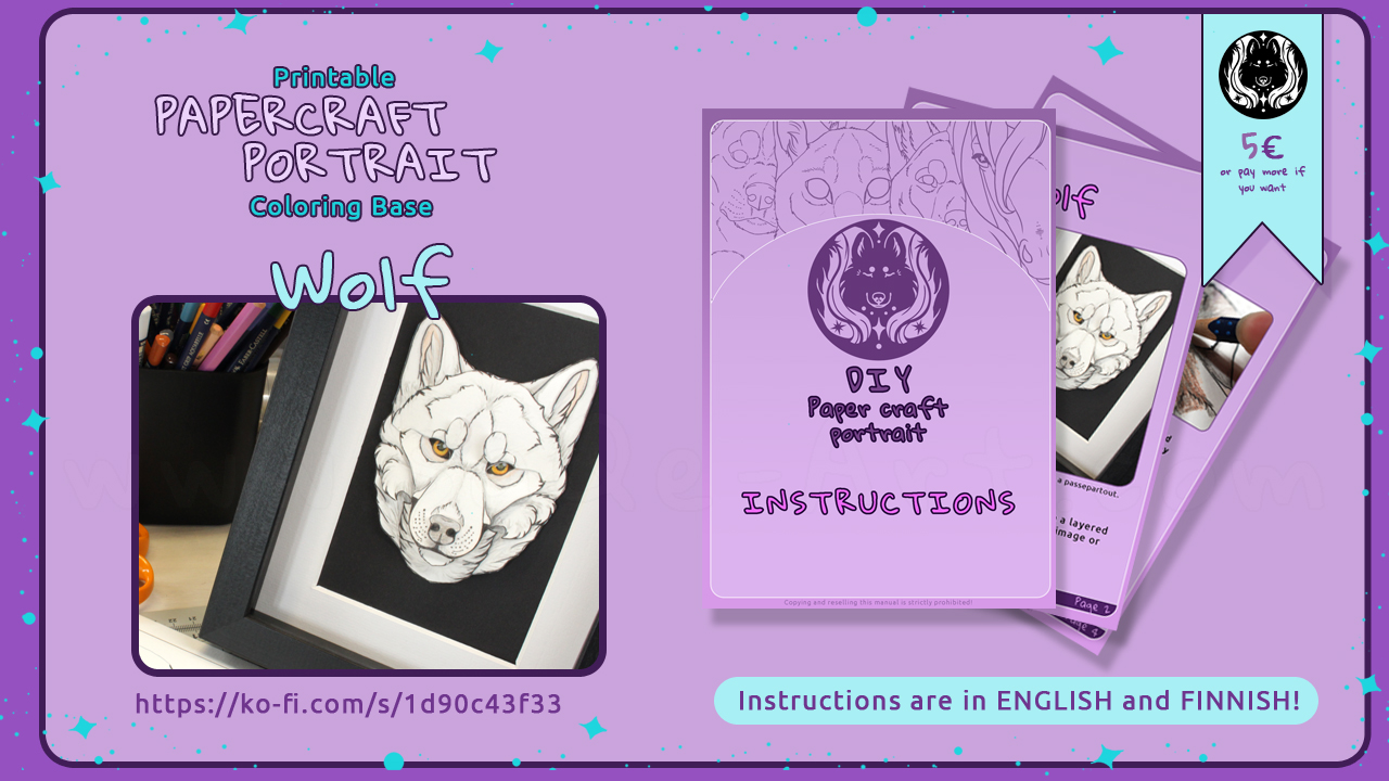 Printable paper craft coloring base wolf by saqe on