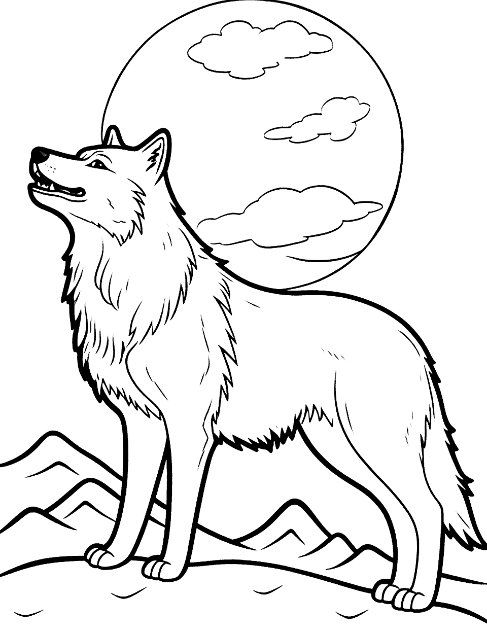 Wolf coloring pages free printable sheets