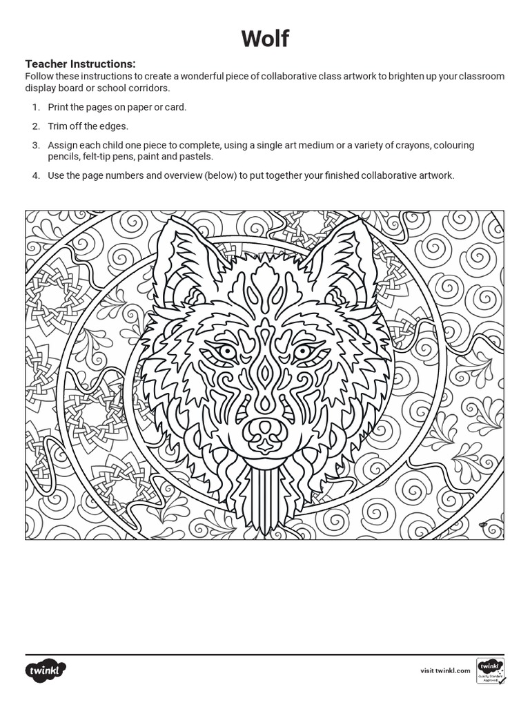 T tp wolf mindfulness collaborative art resource pack