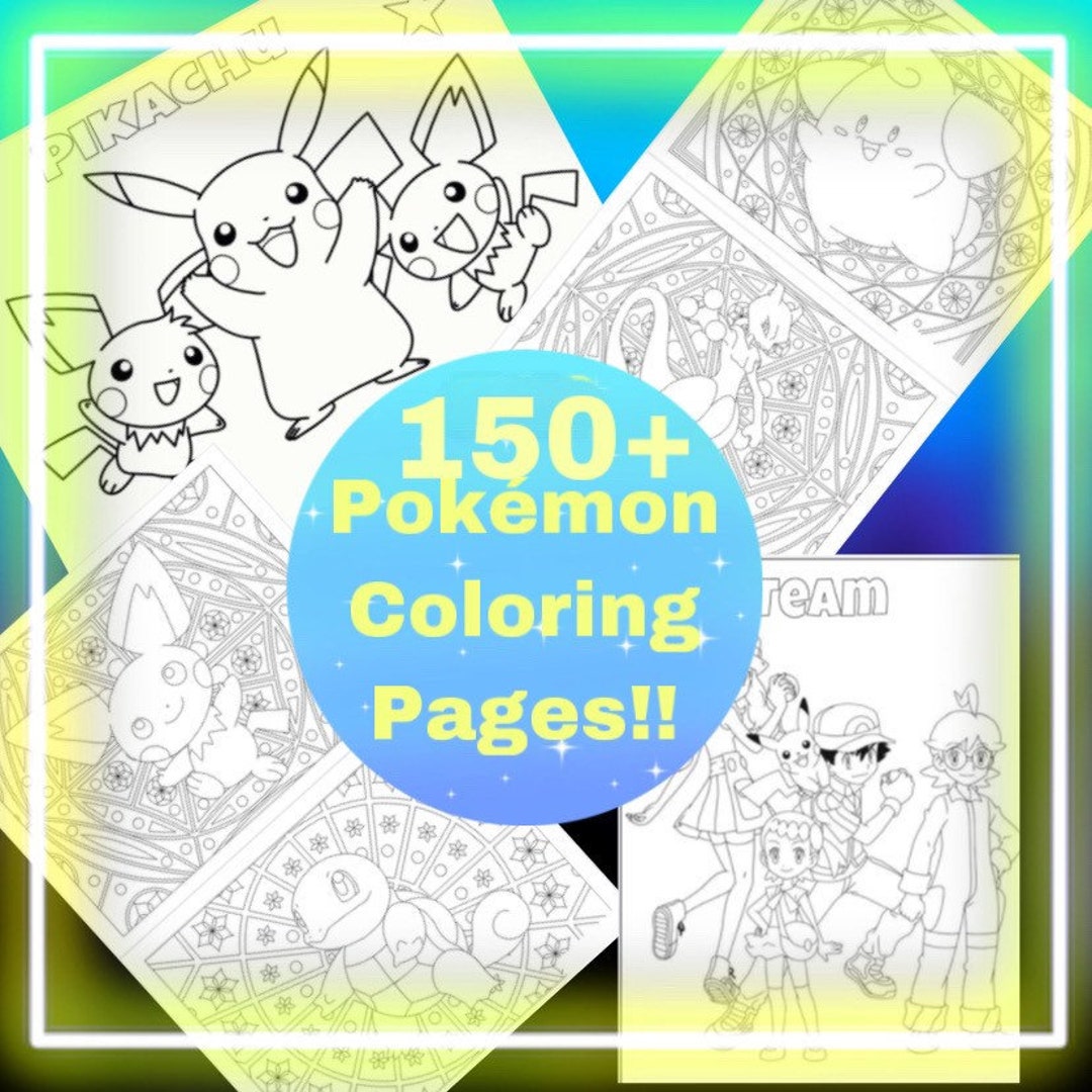 Pokemon coloring pages digital download download now