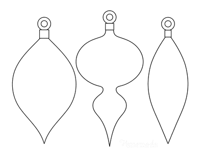 Printable christmas ornaments coloring pages blank templates