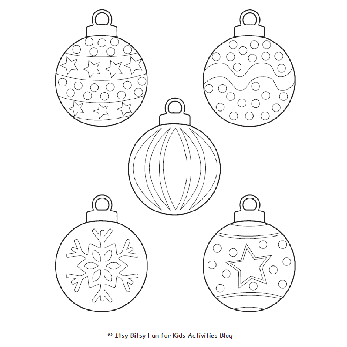 Printable christmas ornaments for kids to color decorate kids activities blog