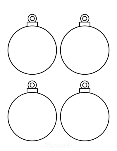 Printable christmas ornaments coloring pages blank templates