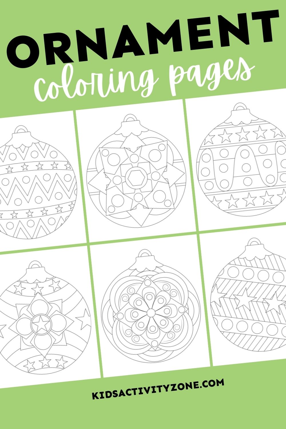 Christmas ornament coloring pages