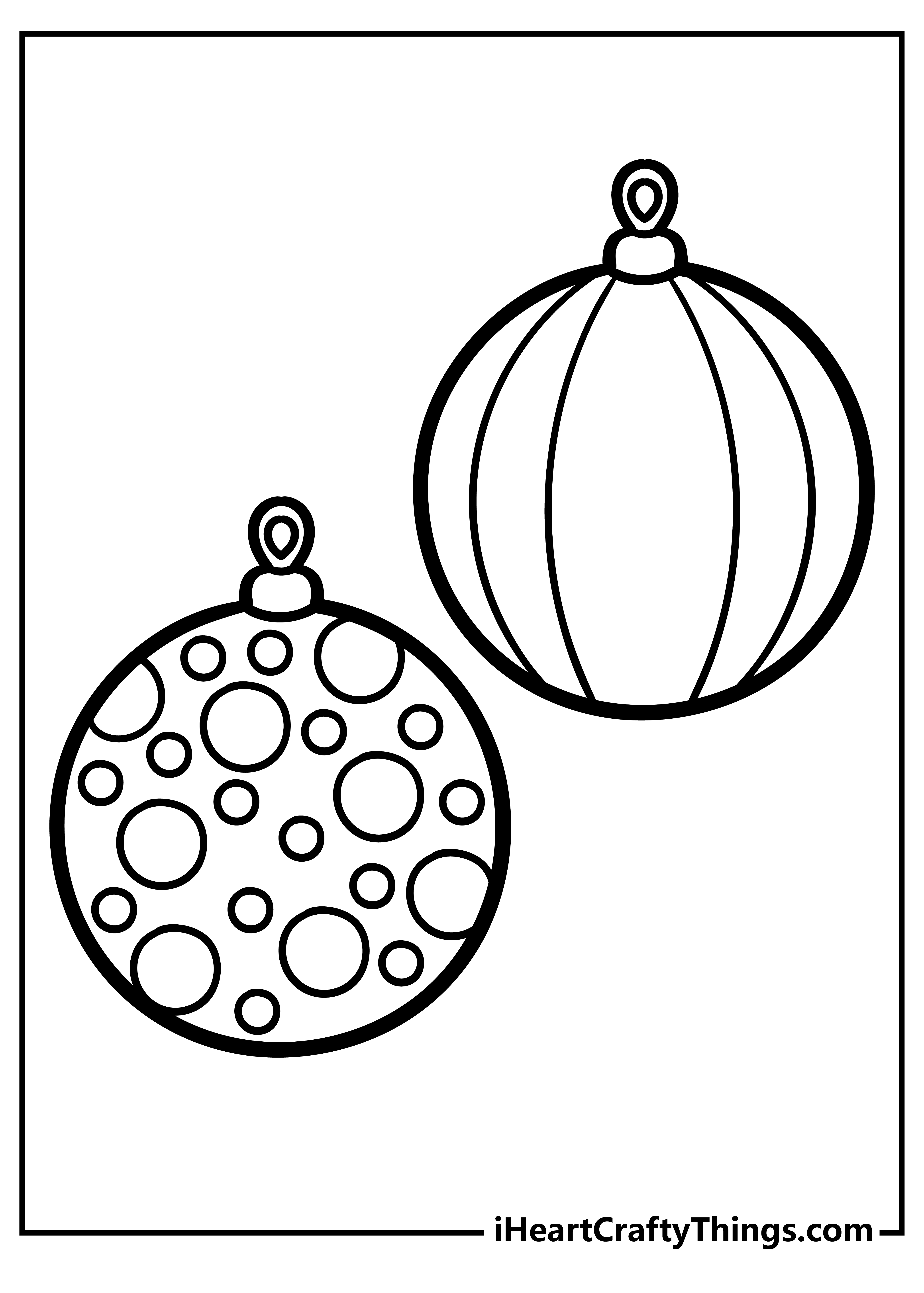 Christmas ornament coloring pages free printables