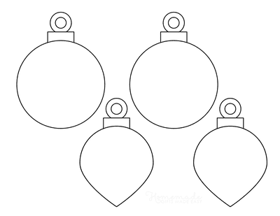 Printable christmas ornaments coloring pages blank templates