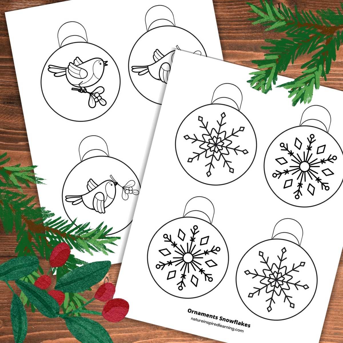 Free printable christmas ornament coloring pages