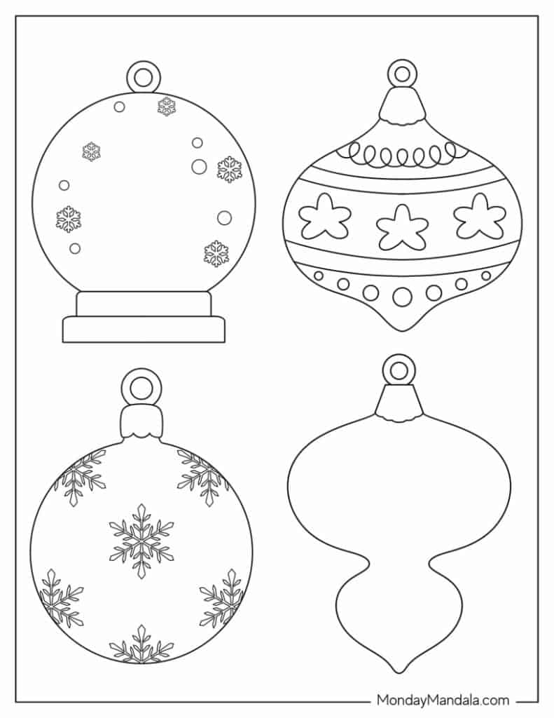 Printable christmas ornaments free pdf templates