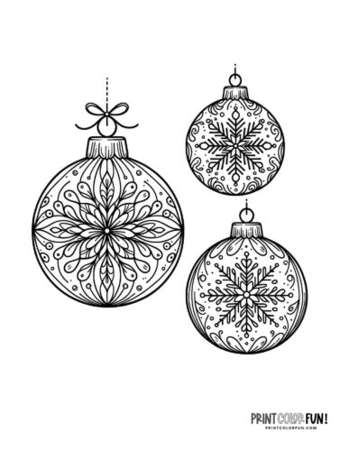 Christmas ornament clipart coloring pages for happy holiday fun at