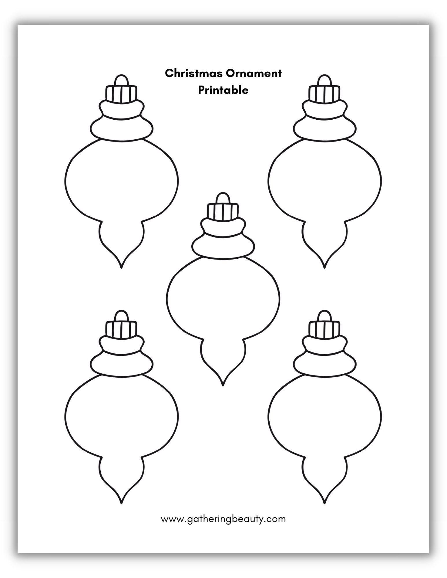 Christmas ornament printable â gathering beauty