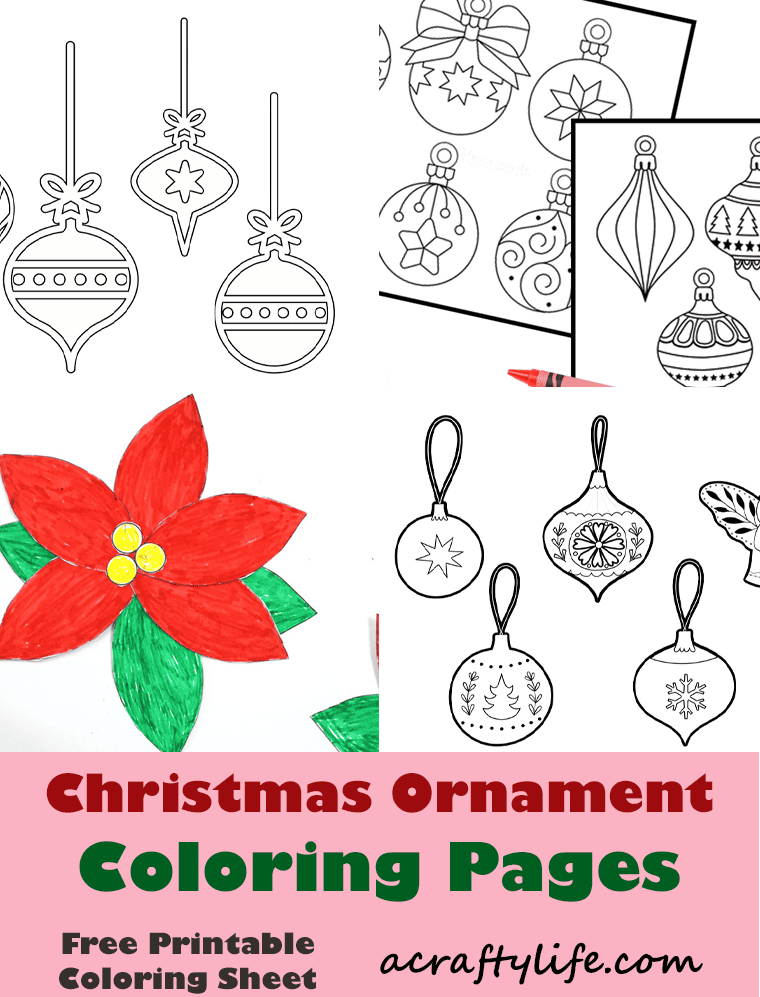 Free coloring pictures of christmas ornaments printable pages